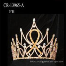 5 Inch Cheap AB Ribbon Rhinestone Pageant Crown